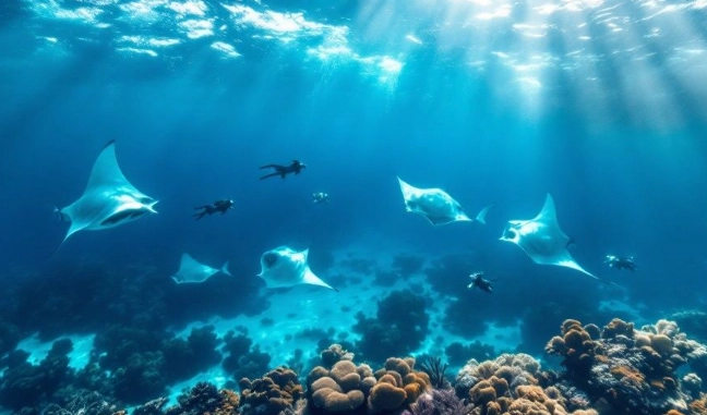 best places to snorkel with manta rays near texas