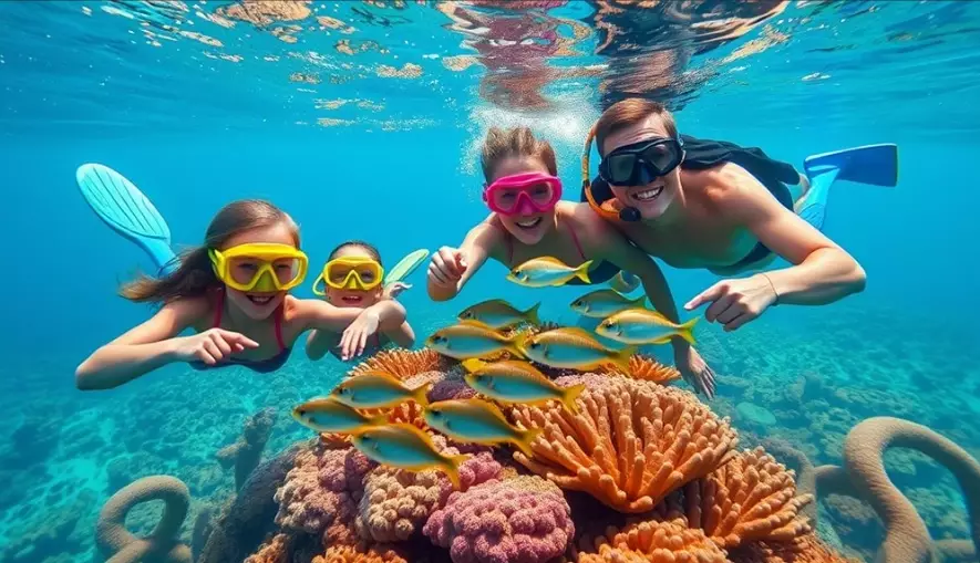 snorkel set for family trips
